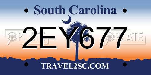 2EY677 South Carolina License Plate