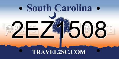 2EZ1508 South Carolina License Plate