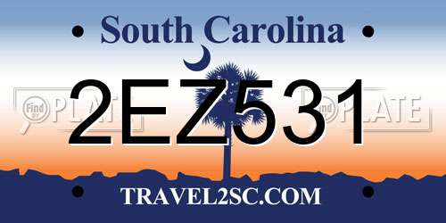 2EZ531 South Carolina License Plate