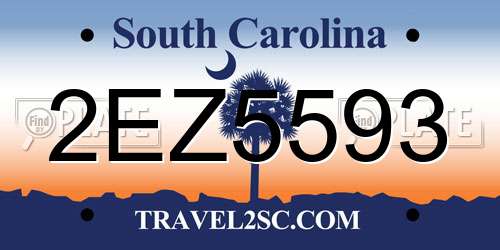 2EZ5593 South Carolina License Plate