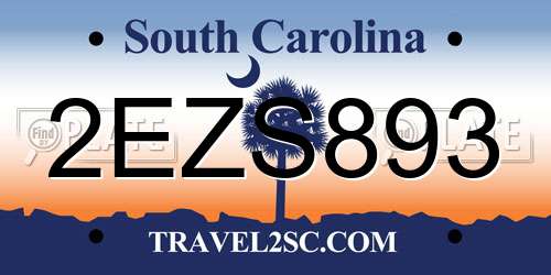 2EZS893 South Carolina License Plate