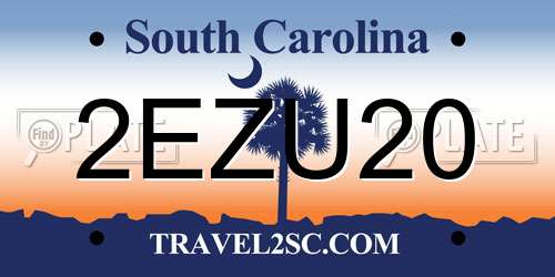2EZU20 South Carolina License Plate