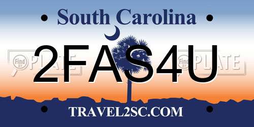 2FAS4U South Carolina License Plate