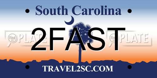 2FAST South Carolina License Plate
