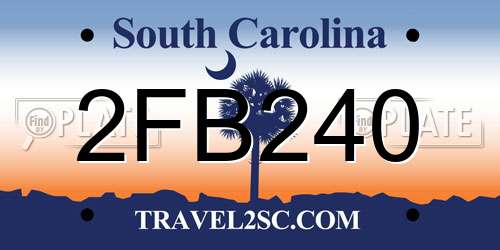 2FB240 South Carolina License Plate