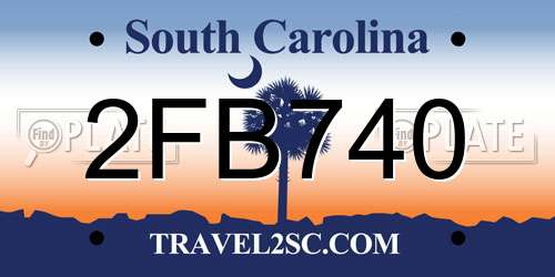 2FB740 South Carolina License Plate