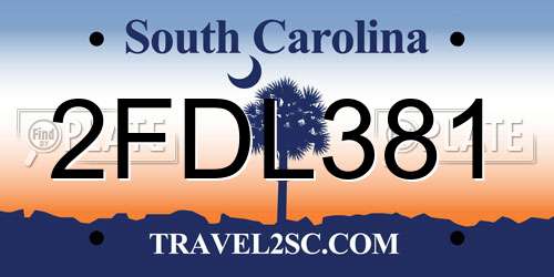 2FDL381 South Carolina License Plate