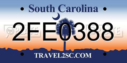 2FE0388 South Carolina License Plate
