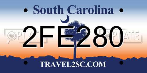 2FE280 South Carolina License Plate