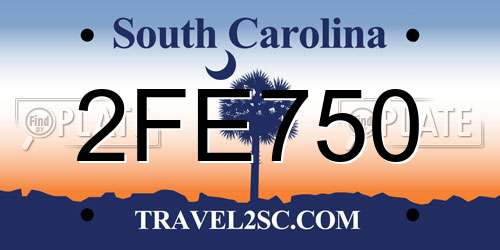 2FE750 South Carolina License Plate