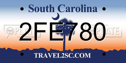 2FE780 South Carolina License Plate