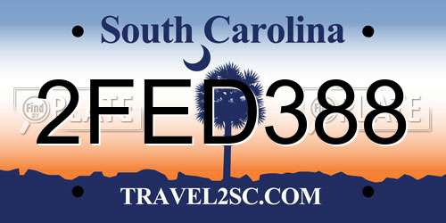 2FED388 South Carolina License Plate
