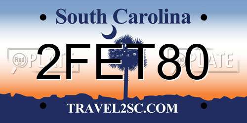 2FET80 South Carolina License Plate