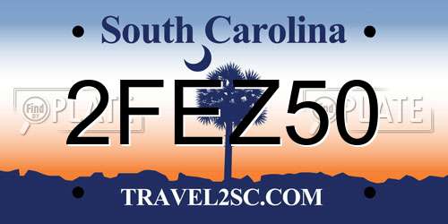 2FEZ50 South Carolina License Plate