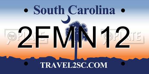2FMN12 South Carolina License Plate