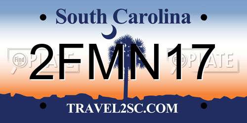 2FMN17 South Carolina License Plate