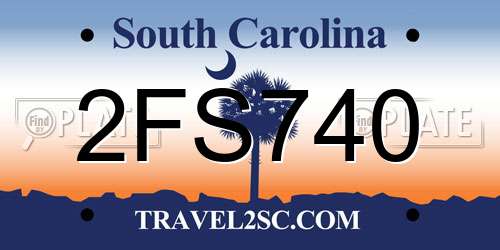 2FS740 South Carolina License Plate
