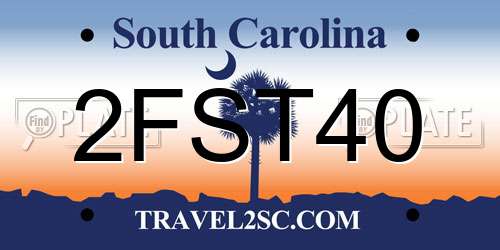 2FST40 South Carolina License Plate