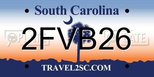 2FVB26 South Carolina License Plate