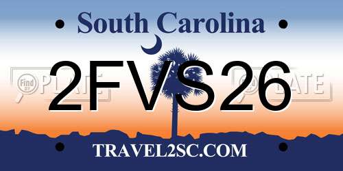 2FVS26 South Carolina License Plate