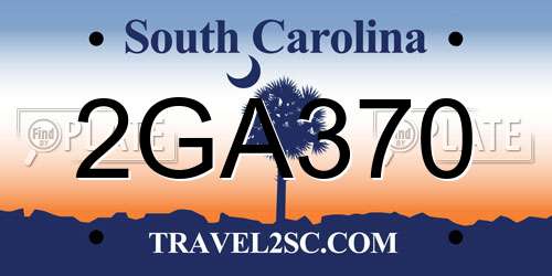2GA370 South Carolina License Plate