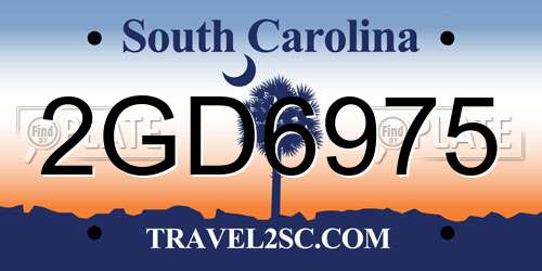 2GD6975 South Carolina License Plate