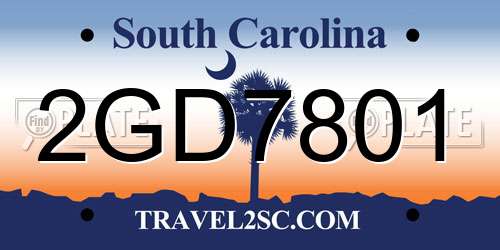 2GD7801 South Carolina License Plate