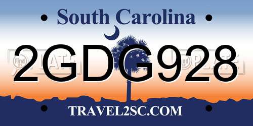 2GDG928 South Carolina License Plate