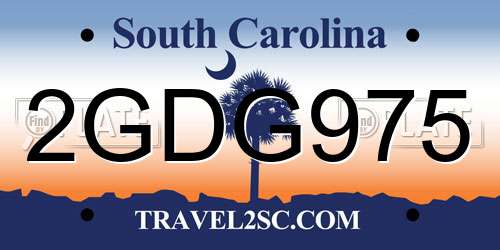 2GDG975 South Carolina License Plate