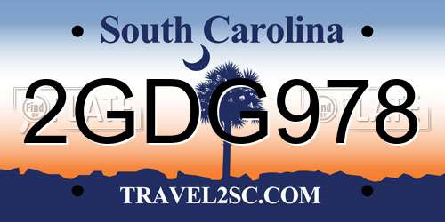 2GDG978 South Carolina License Plate