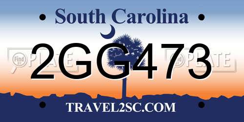 2GG473 South Carolina License Plate