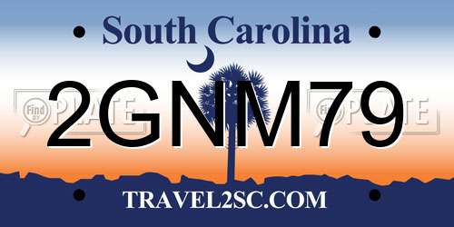 2GNM79 South Carolina License Plate