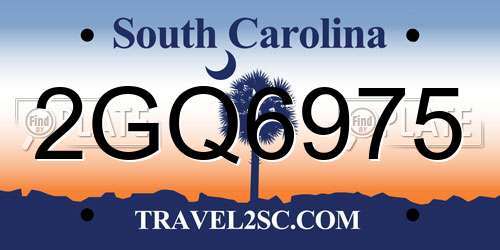 2GQ6975 South Carolina License Plate