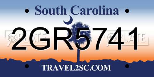 2GR5741 South Carolina License Plate