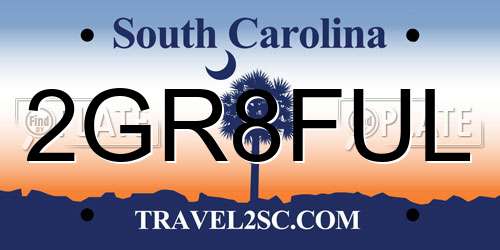 2GR8FUL South Carolina License Plate