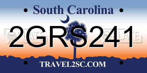 2GRS241 South Carolina License Plate