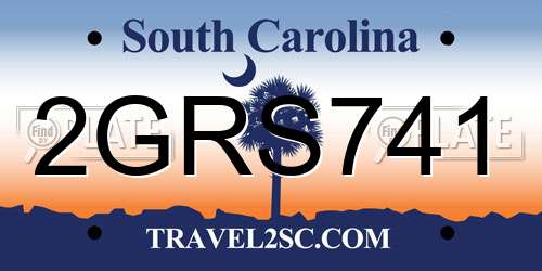 2GRS741 South Carolina License Plate