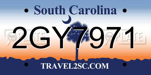 2GY7971 South Carolina License Plate