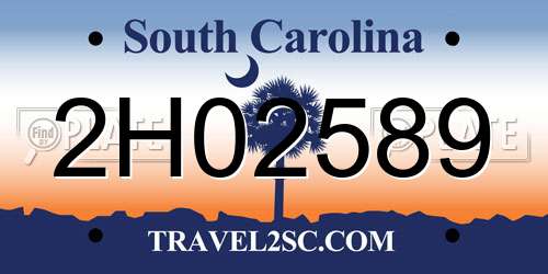 2H02589 South Carolina License Plate