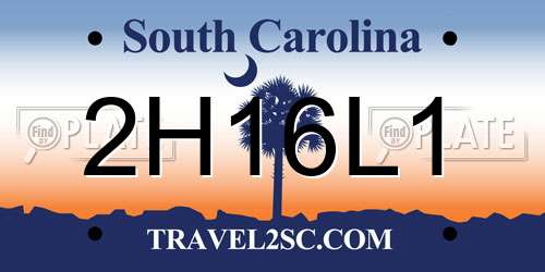 2H16L1 South Carolina License Plate
