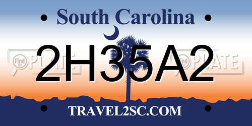 2H35A2 South Carolina License Plate