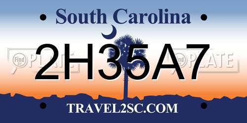 2H35A7 South Carolina License Plate
