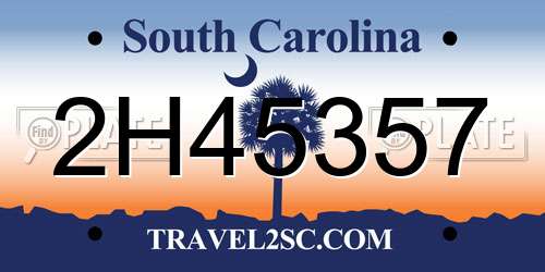 2H45357 South Carolina License Plate