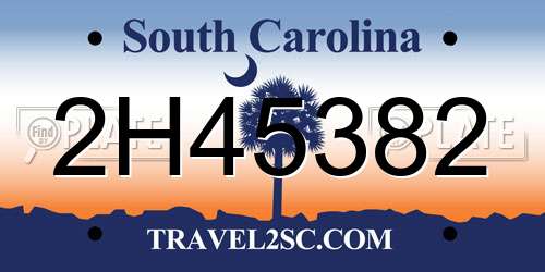 2H45382 South Carolina License Plate