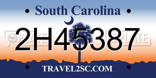 2H45387 South Carolina License Plate