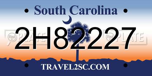 2H82227 South Carolina License Plate