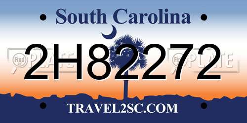 2H82272 South Carolina License Plate