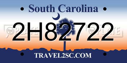 2H82722 South Carolina License Plate