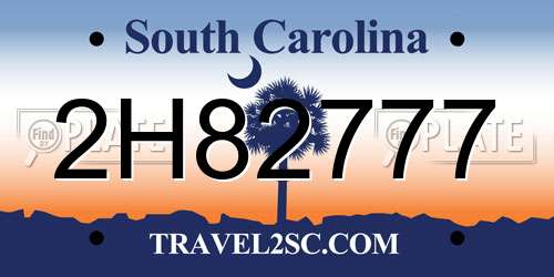 2H82777 South Carolina License Plate