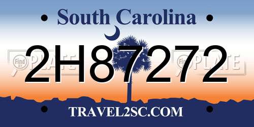 2H87272 South Carolina License Plate